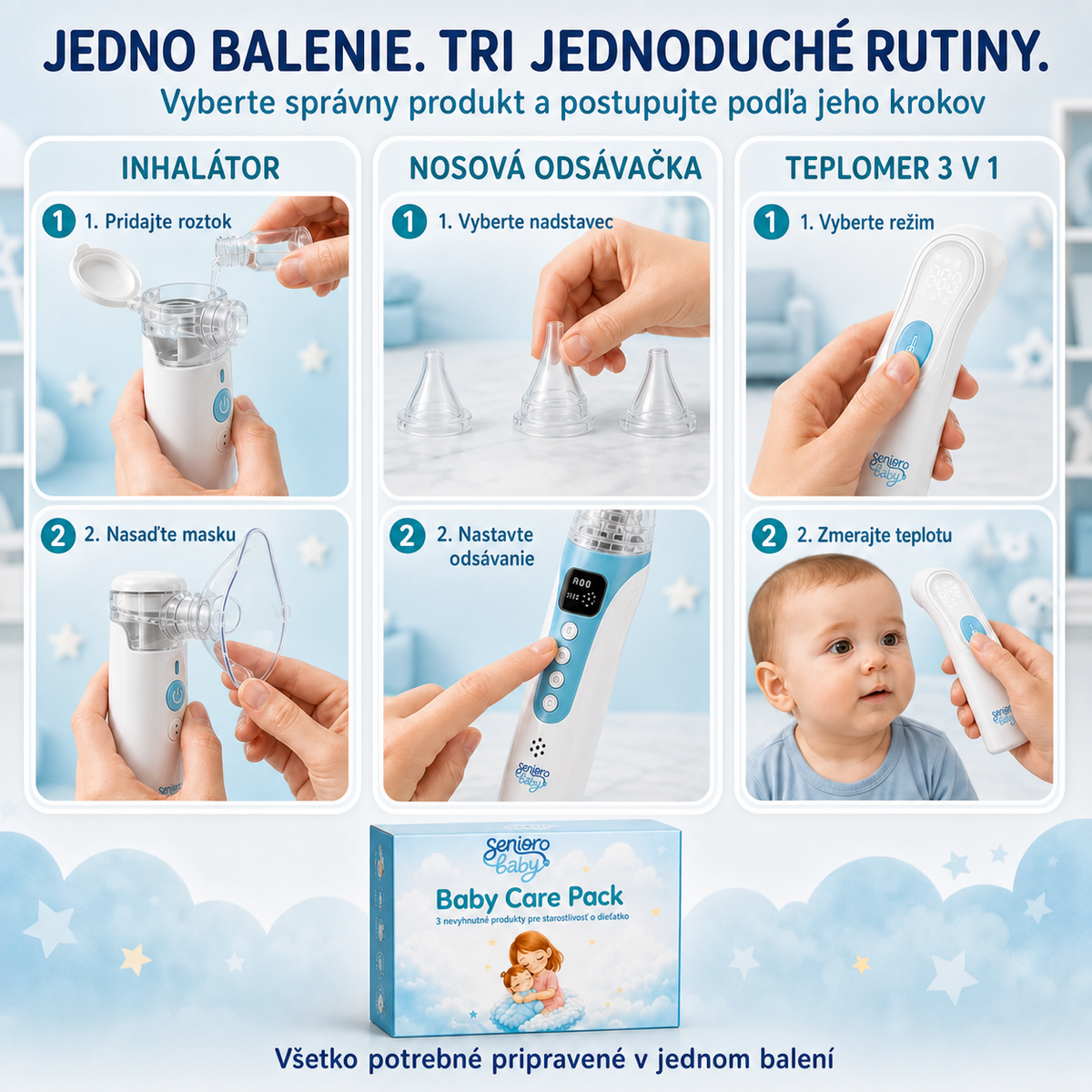 Jednoduché používanie produktov Senioro Baby