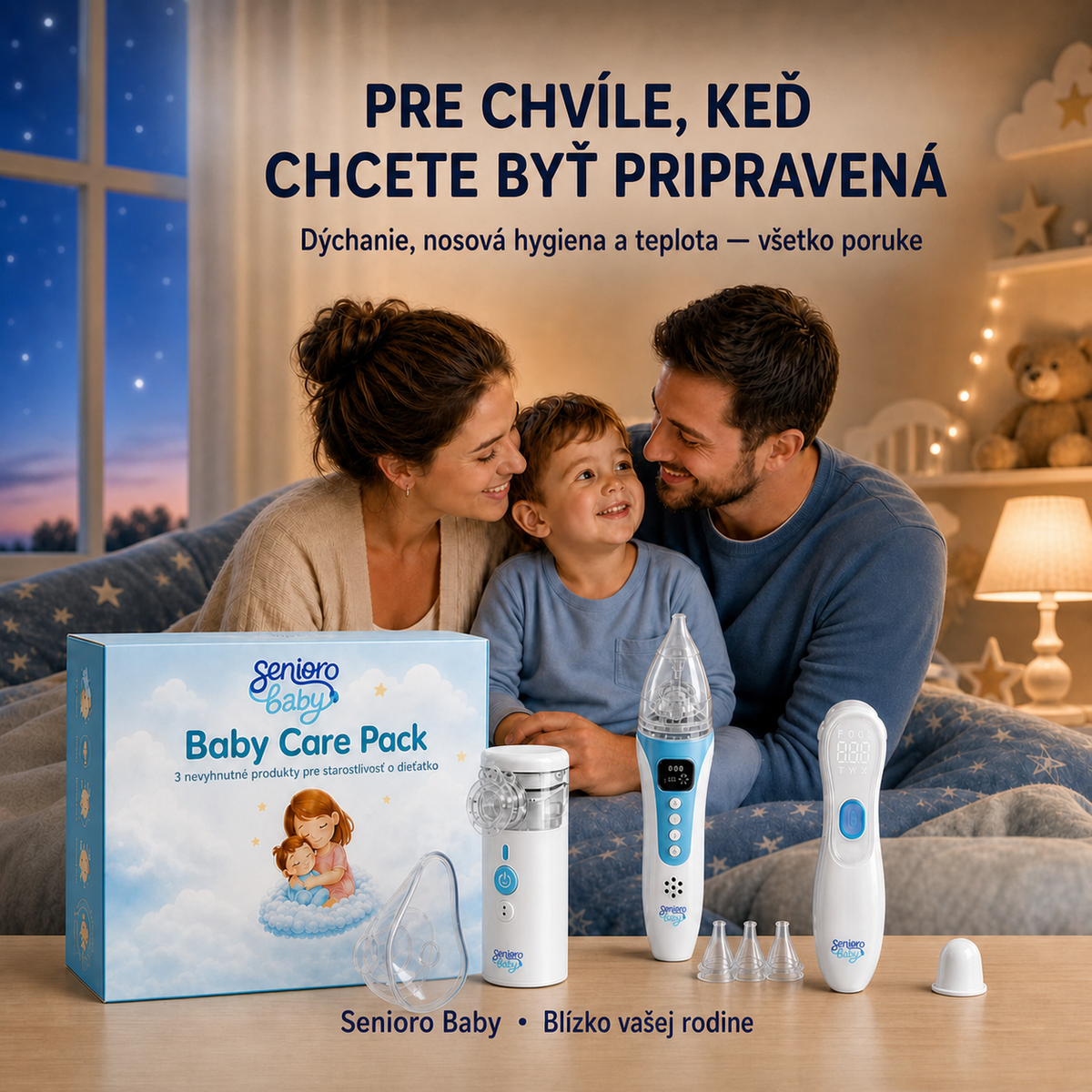 Rodina pripravená s balíkom Senioro Baby Care Pack